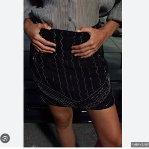 NWT Zara Beaded Mini Skirt